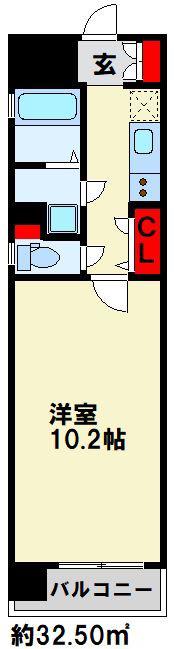 ソレアード苅田(1K/2階)の間取り写真
