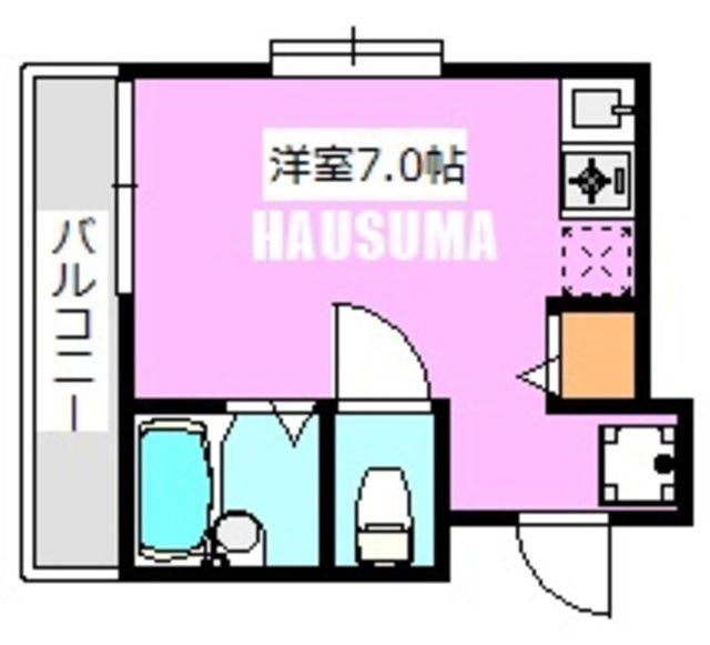 サウスゲート金子(ワンルーム/2階)の間取り写真