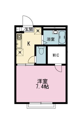 パンテール高舟(1K/2階)の間取り写真