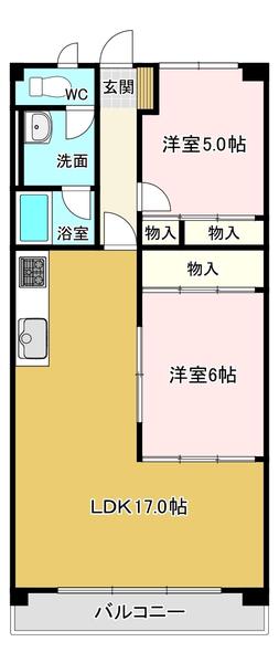 アステール(2LDK/2階)の間取り写真
