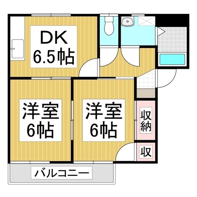 メゾンコイケ中洲(2DK/1階)の間取り写真
