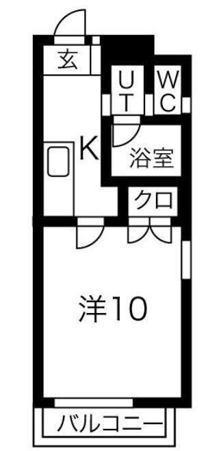 南大通パークハイツ(1K/3階)の間取り写真