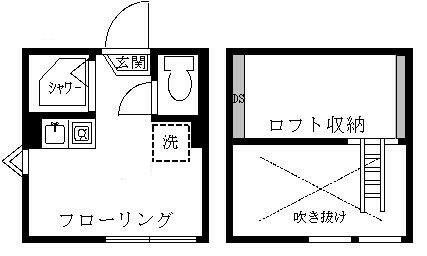 ティ・アーモフェザー(ワンルーム/1階)の間取り写真