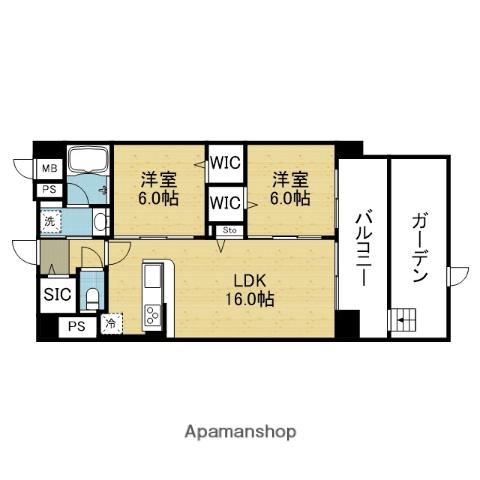 クレリア新深江(1SLDK/1階)の間取り写真