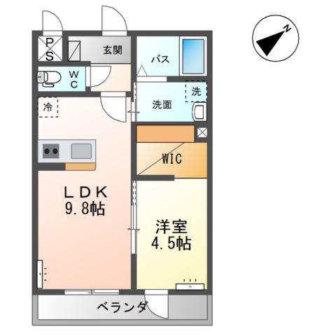 SPAZIO FELICE(1LDK/2階)の間取り写真