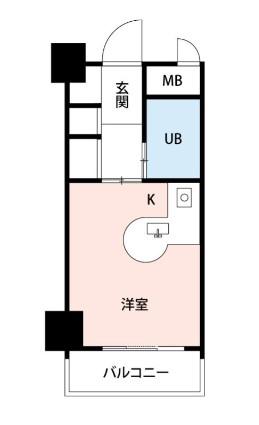 ルポ六本松(ワンルーム/11階)の間取り写真