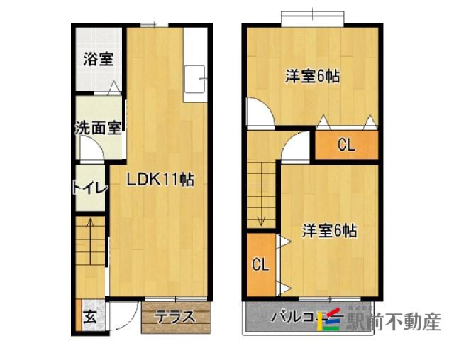 グランメゾン大佐野 六号館(2LDK/1階)の間取り写真
