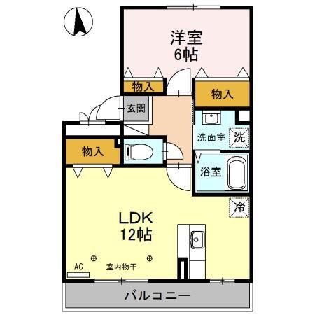 グレイスコートYS(1LDK/3階)の間取り写真