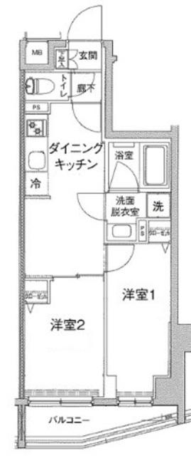アイル プレミアム江古田(2DK/4階)の間取り写真