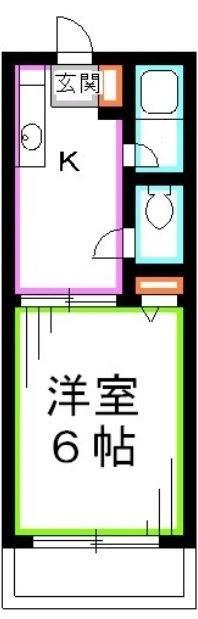 ハイツ太陽(1K/2階)の間取り写真