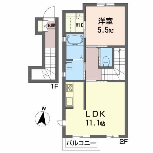 SHAMAISON YOSHI SEI(1LDK/2階)の間取り写真