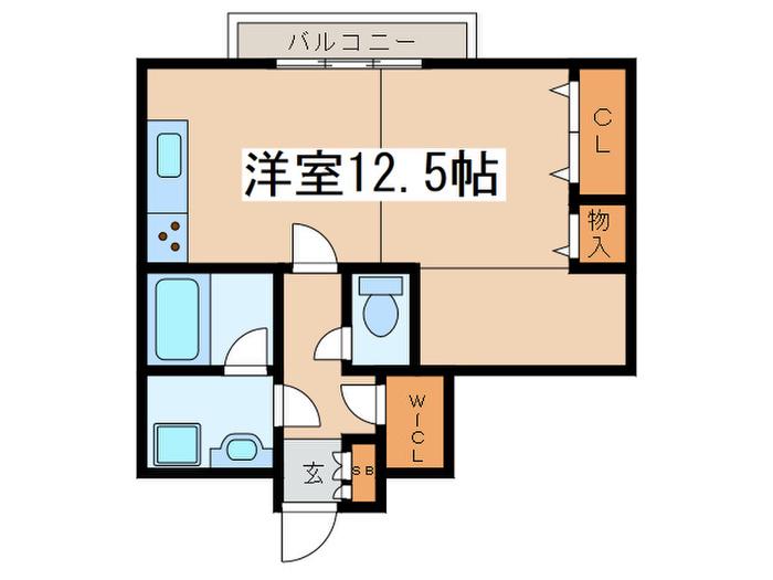 プリミエール経堂(ワンルーム/1階)の間取り写真