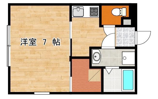 クロノス(1K/1階)の間取り写真
