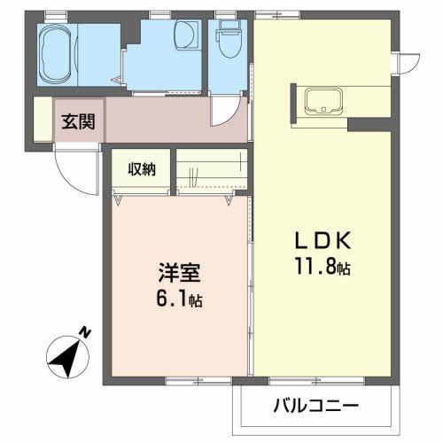 エターナルB(1LDK/1階)の間取り写真