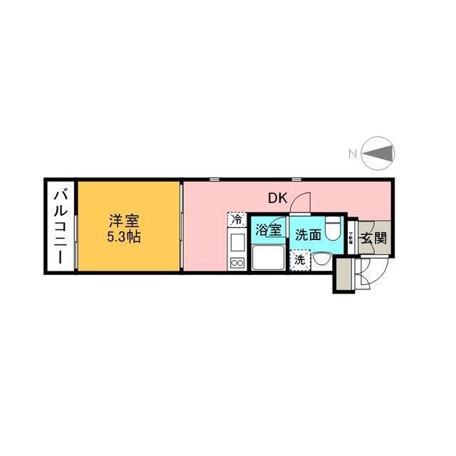 レイアス東矢口(1DK/2階)の間取り写真