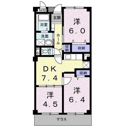 グラディオ10(3DK/1階)の間取り写真