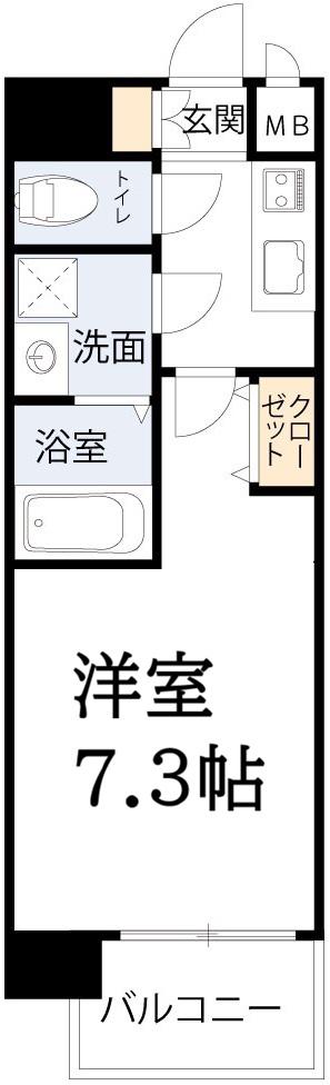 サムティ福島VIVENTE(1K/5階)の間取り写真