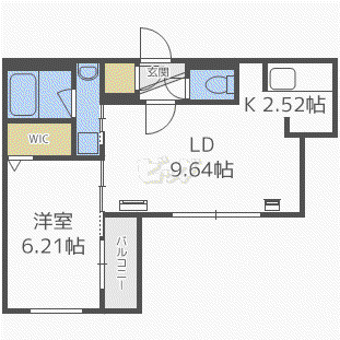 アクア美園(1LDK/3階)の間取り写真