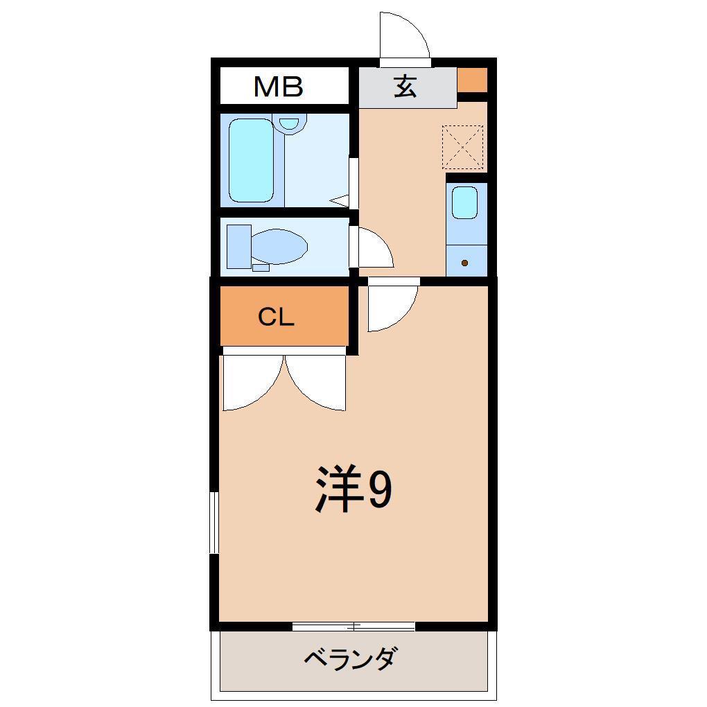 キャッツ21(1K/2階)の間取り写真