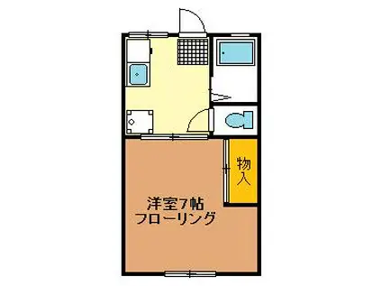 幸栄ハイツ(1K/1階)の間取り写真