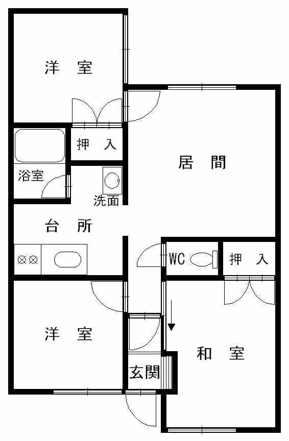 ポテトの部屋NO.1(3LDK/2階)の間取り写真