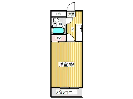 ハイツ銭成(1K/3階)の間取り写真