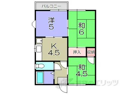 アイビハイツA棟(3K/2階)の間取り写真