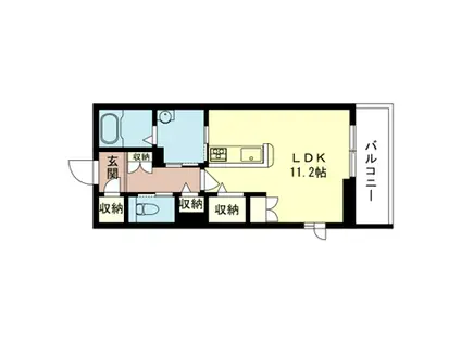 BIRBANTE(ワンルーム/3階)の間取り写真