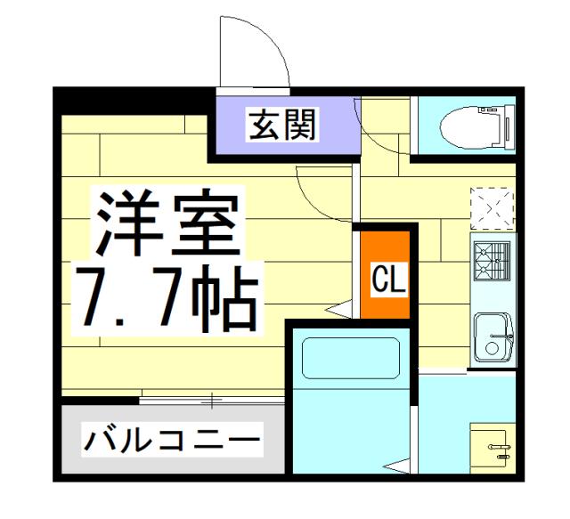 フジパレス新高III番館(1K/3階)の間取り写真