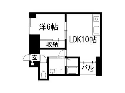 コメットマンション鴻池(1LDK/13階)の間取り写真