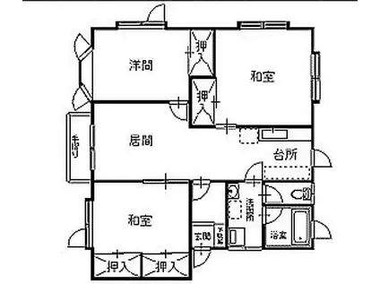 メゾンクレールA(3LDK/1階)の間取り写真