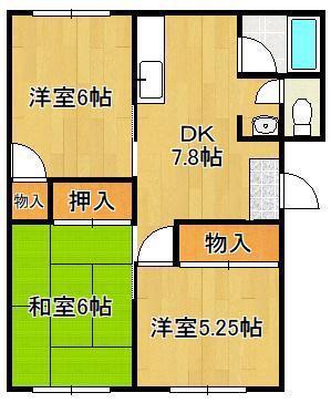 本梅ビル(3DK/4階)の間取り写真