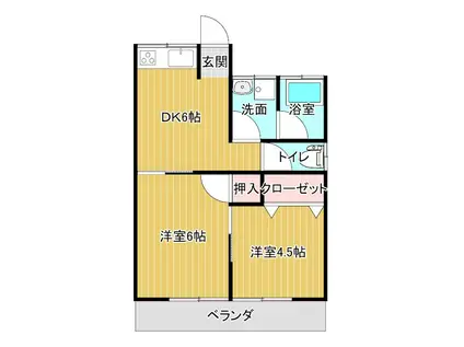 泉アパート(2DK/1階)の間取り写真