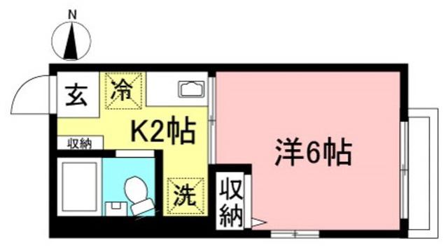 シティハイム東府中(1K/1階)の間取り写真