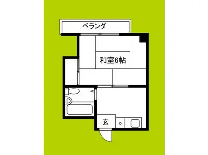 晩成ハイツ関目(1K/4階)の間取り写真