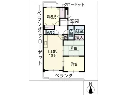 カオシンパレス(3LDK/2階)の間取り写真