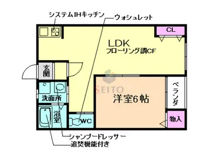 神吉マンション(1LDK/2階)の間取り写真