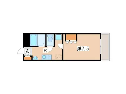 松原マンション(1K/4階)の間取り写真
