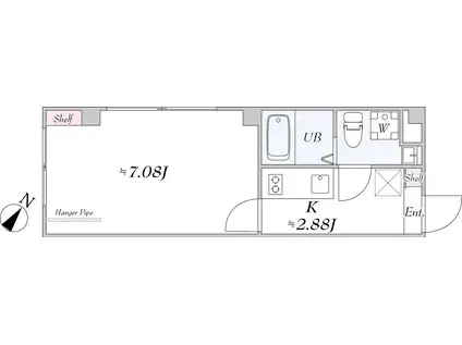PONANT東長崎(1K/4階)の間取り写真