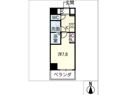 NEUA NARUMI(1K/4階)の間取り写真
