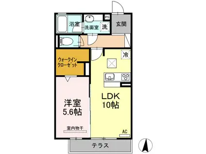 レクシオン横井(1LDK/1階)の間取り写真