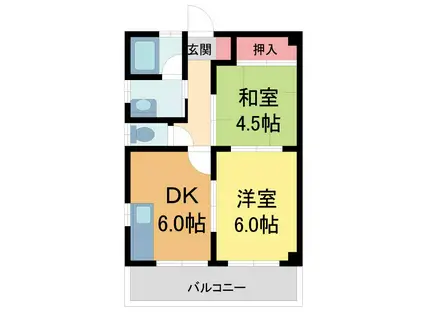 ミツワレヂデンス甲子園口(2DK/2階)の間取り写真