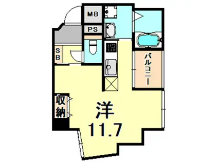 SDグランツ新神戸(ワンルーム/3階)の間取り写真