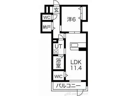シナジーコート高槻古曽部(1LDK/1階)の間取り写真