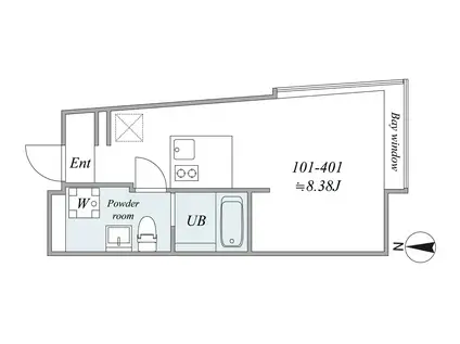 TRIAS111(1DK/3階)の間取り写真