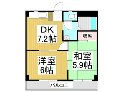 マンションTEZUKA(2DK/1階)の間取り写真