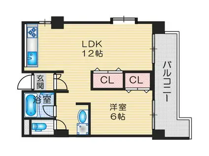 プルミエール豊中(1LDK/2階)の間取り写真