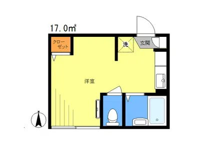バンテージ富士見(ワンルーム/2階)の間取り写真