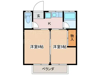 白金ハイツ(2K/2階)の間取り写真