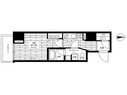 ステージグランデ秋葉原(1K/4階)の間取り写真